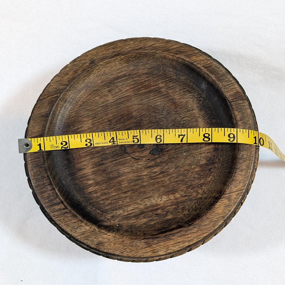 Fitz and Floyd Hand-Carved Wooden Serving Pedestal Cake Stand Decorative 6.75" - Picture 6 of 11